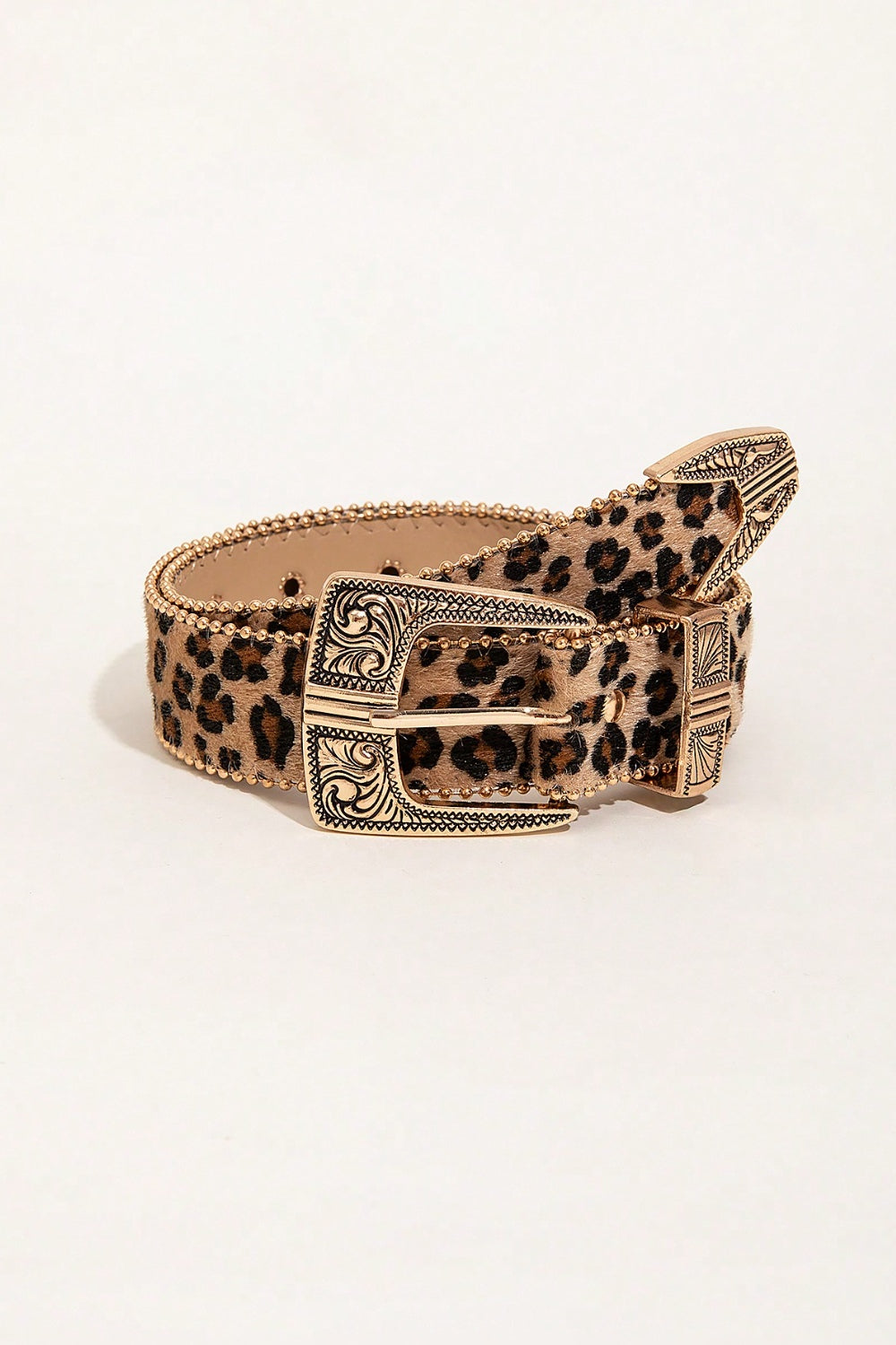 Leopard PU Leather Belt Trendsi