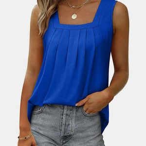 Ruched Square Neck Tank Trendsi