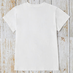 Letter Graphic Round Neck Short Sleeve T-Shirt Trendsi