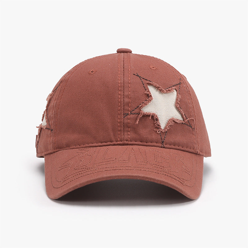 Adjustable Star Raw Hem Cap Trendsi