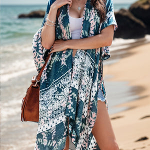 Printed Open Front Cover-Up Trendsi