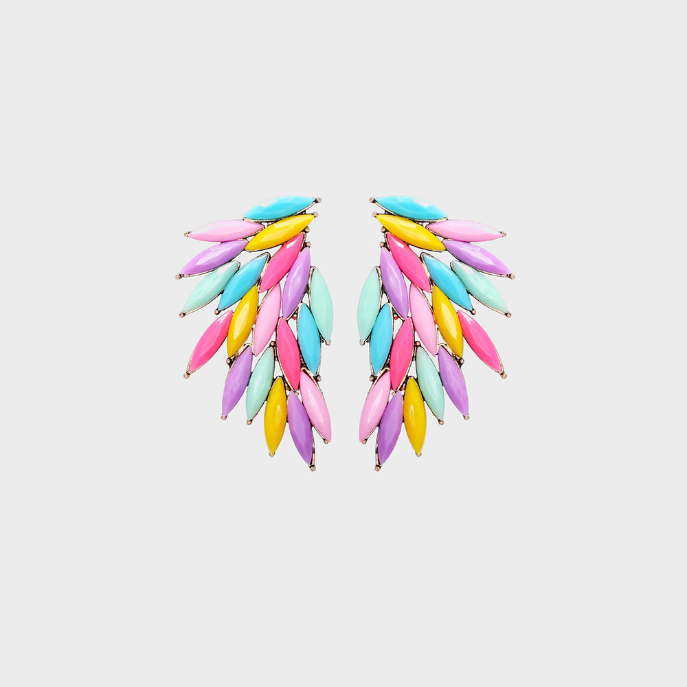 Alloy Acrylic Wing Earrings Trendsi