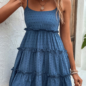 Frill Spaghetti Strap Tiered Dress Trendsi