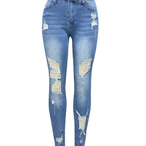 Distressed Buttoned Jeans with Pockets Trendsi