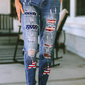 Distressed Straight Jeans with Pockets Trendsi