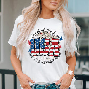 USA Graphic Round Neck Tee Trendsi