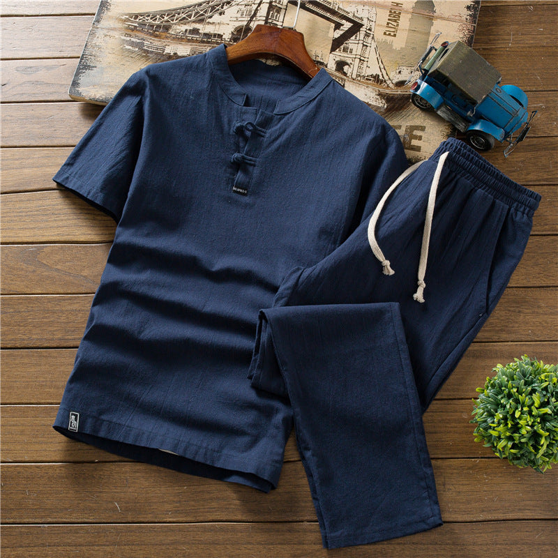 T-shirt Casual Trousers Two-piece Suit For Men My Store