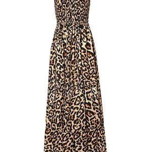 Leopard Sweetheart Neck Cami Dress Trendsi