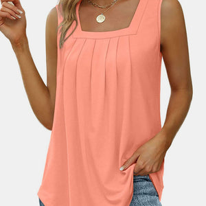 Ruched Square Neck Tank Trendsi