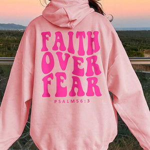 FAITH OVER FEAR Dropped Shoulder Hoodie Trendsi