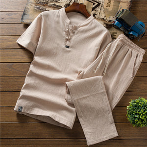 T-shirt Casual Trousers Two-piece Suit For Men My Store