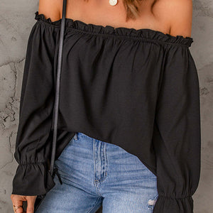 Off-Shoulder Flounce Sleeve Blouse Trendsi