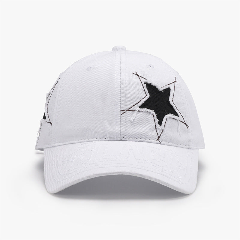 Adjustable Star Raw Hem Cap Trendsi