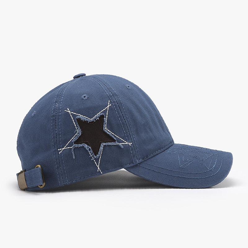 Adjustable Star Raw Hem Cap Trendsi