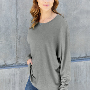 Double Take Full Size Round Neck Long Sleeve T-Shirt Trendsi