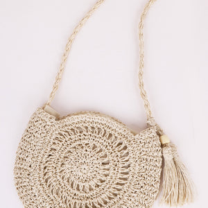 Tassel Straw Braided Strap Shoulder Bag Trendsi