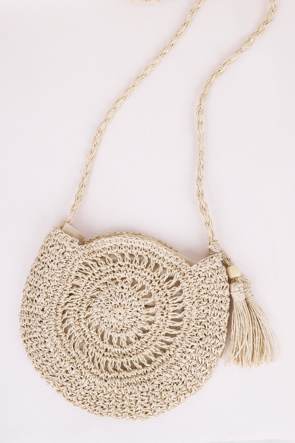 Tassel Straw Braided Strap Shoulder Bag Trendsi