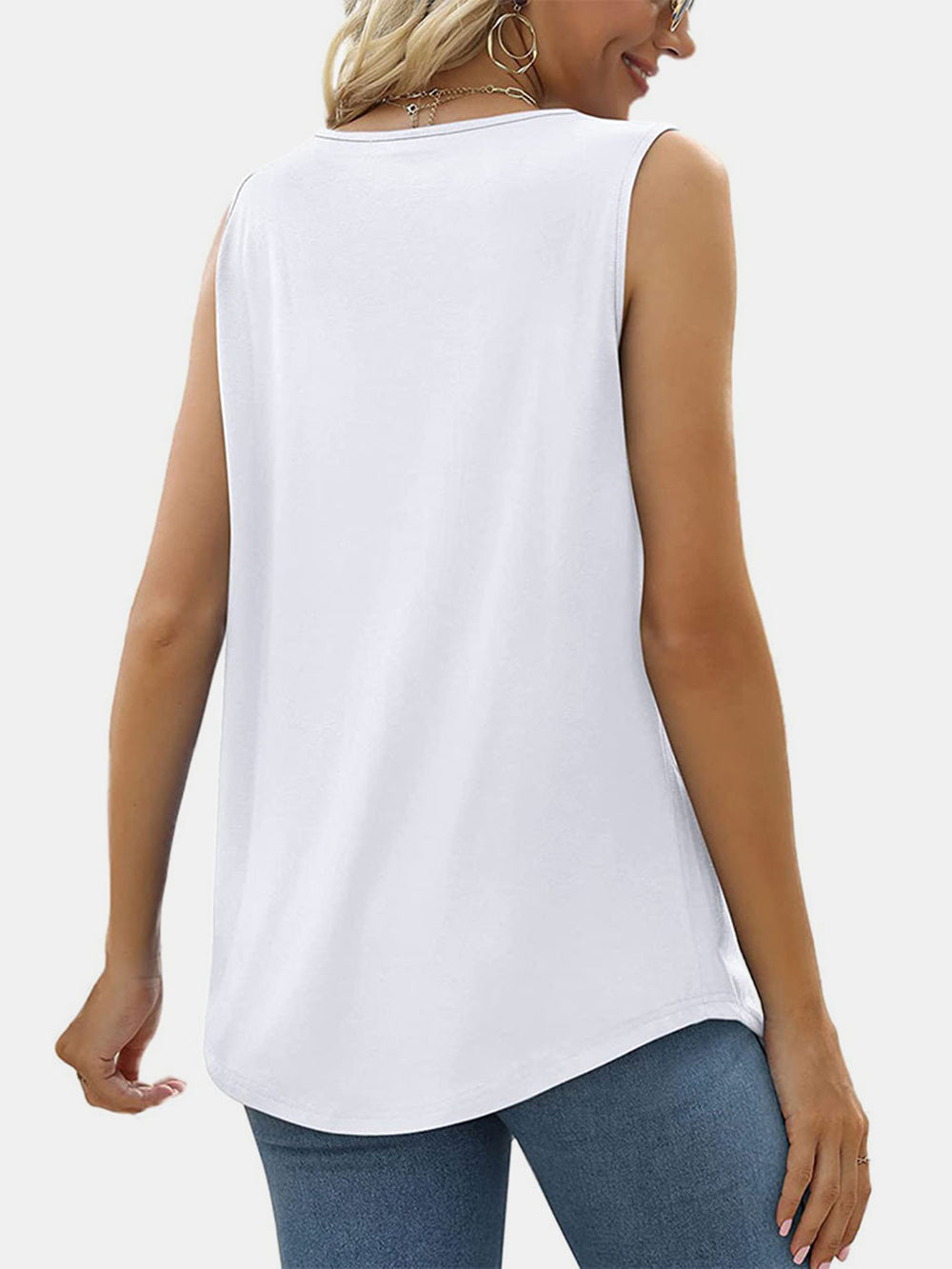 Ruched Square Neck Tank Trendsi