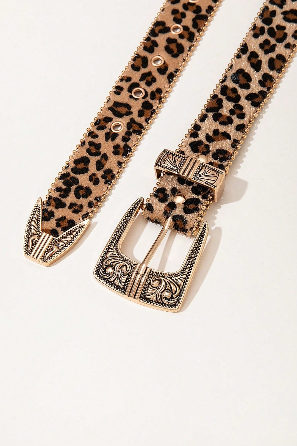 Leopard PU Leather Belt Trendsi