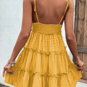 Frill Spaghetti Strap Tiered Dress Trendsi