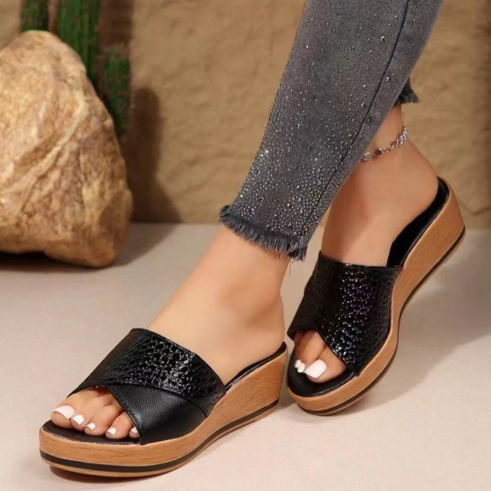 PU Leather Open Toe Sandals Trendsi