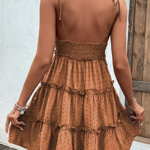 Frill Spaghetti Strap Tiered Dress Trendsi