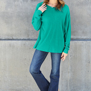 Double Take Full Size Round Neck Long Sleeve T-Shirt Trendsi