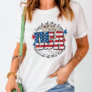 USA Graphic Round Neck Tee Trendsi