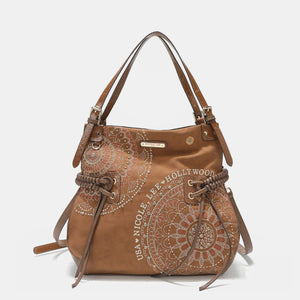 Nicole Lee USA Side Braided Tassel Inlaid Rhinestone Embroidery Hobo Bag Trendsi