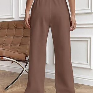 Drawstring Wide Leg Pants with Pockets Trendsi