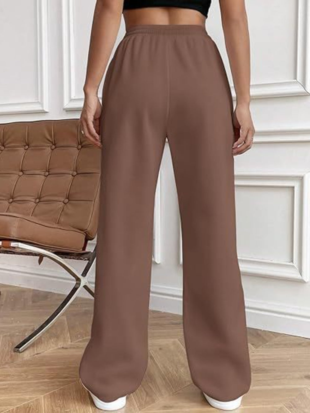 Drawstring Wide Leg Pants with Pockets Trendsi