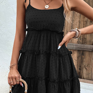 Frill Spaghetti Strap Tiered Dress Trendsi