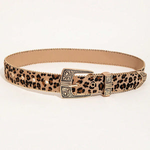 Leopard PU Leather Belt Trendsi