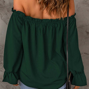 Off-Shoulder Flounce Sleeve Blouse Trendsi