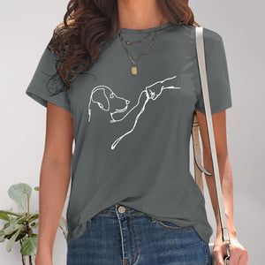 Dog Graphic Round Neck T-Shirt Trendsi