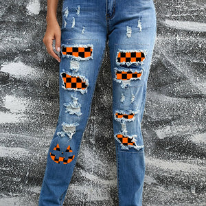 Distressed Straight Jeans with Pockets Trendsi