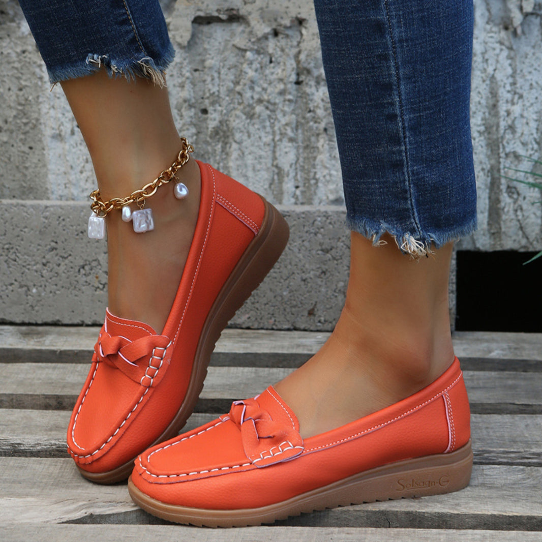 Weave Wedge Heeled Loafers Trendsi