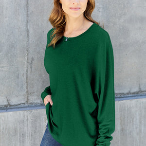 Double Take Full Size Round Neck Long Sleeve T-Shirt Trendsi