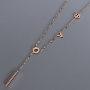 Titanium Steel Letter Necklace Trendsi