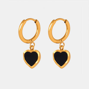 18K Gold-Plated Heart Drop Earrings Trendsi