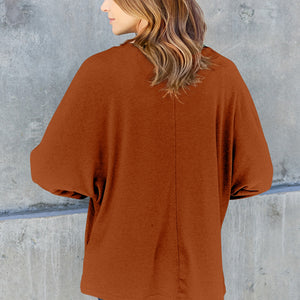 Double Take Full Size Round Neck Long Sleeve T-Shirt Trendsi