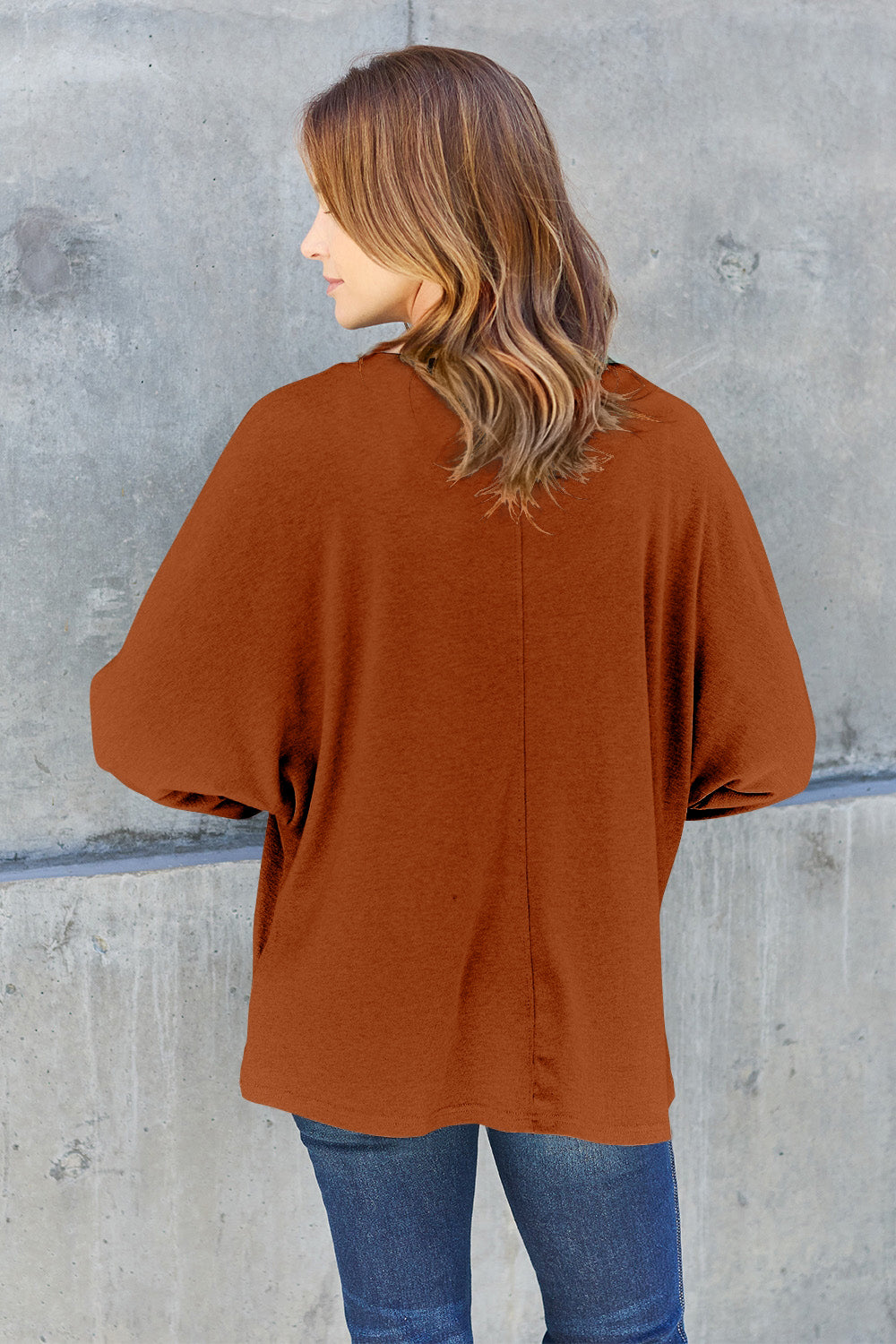 Double Take Full Size Round Neck Long Sleeve T-Shirt Trendsi