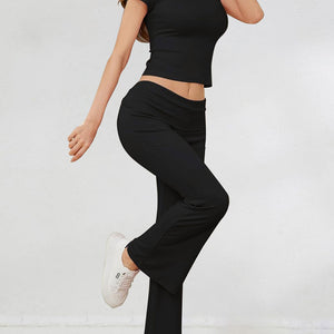 Round Neck Short Sleeve Top and Pants Set Trendsi