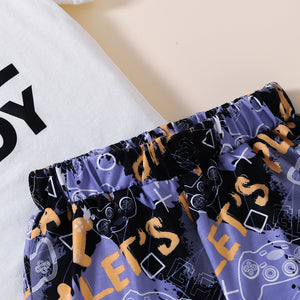 Kids DADDY'S COOL BUDDY Graphic Tee and Printed Shorts Set Trendsi