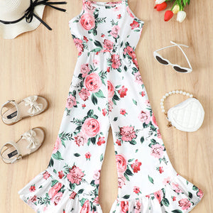 Floral Spaghetti Strap Flare Leg Jumpsuit Trendsi