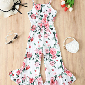 Floral Spaghetti Strap Flare Leg Jumpsuit Trendsi