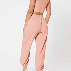 Wide Strap Top and Drawstring Joggers Set Trendsi