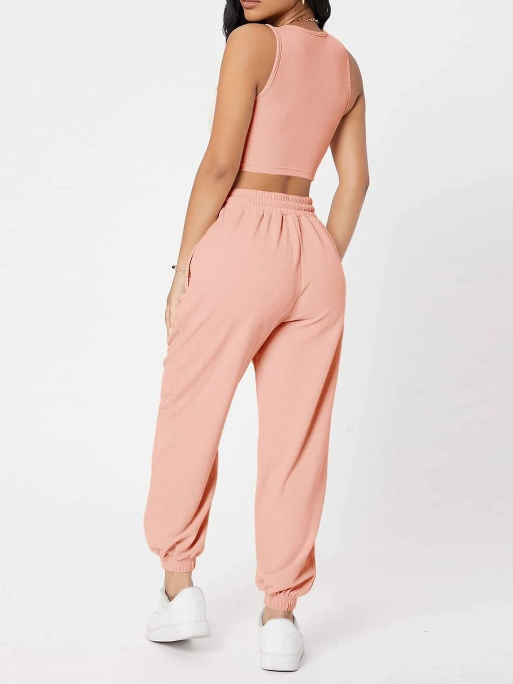 Wide Strap Top and Drawstring Joggers Set Trendsi