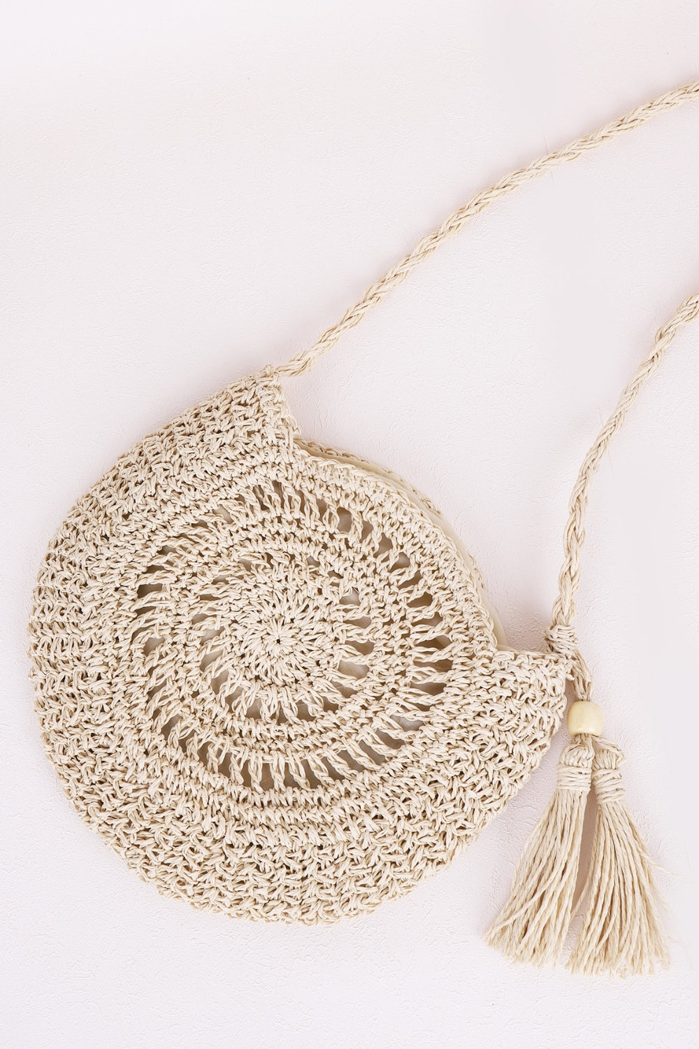 Tassel Straw Braided Strap Shoulder Bag Trendsi