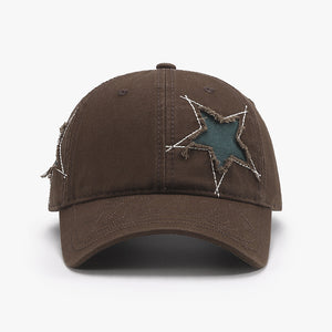 Adjustable Star Raw Hem Cap Trendsi